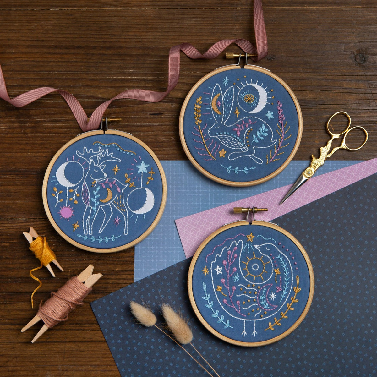 Celestial Mini Embroidery Kits Bundle Hawthorn Handmade