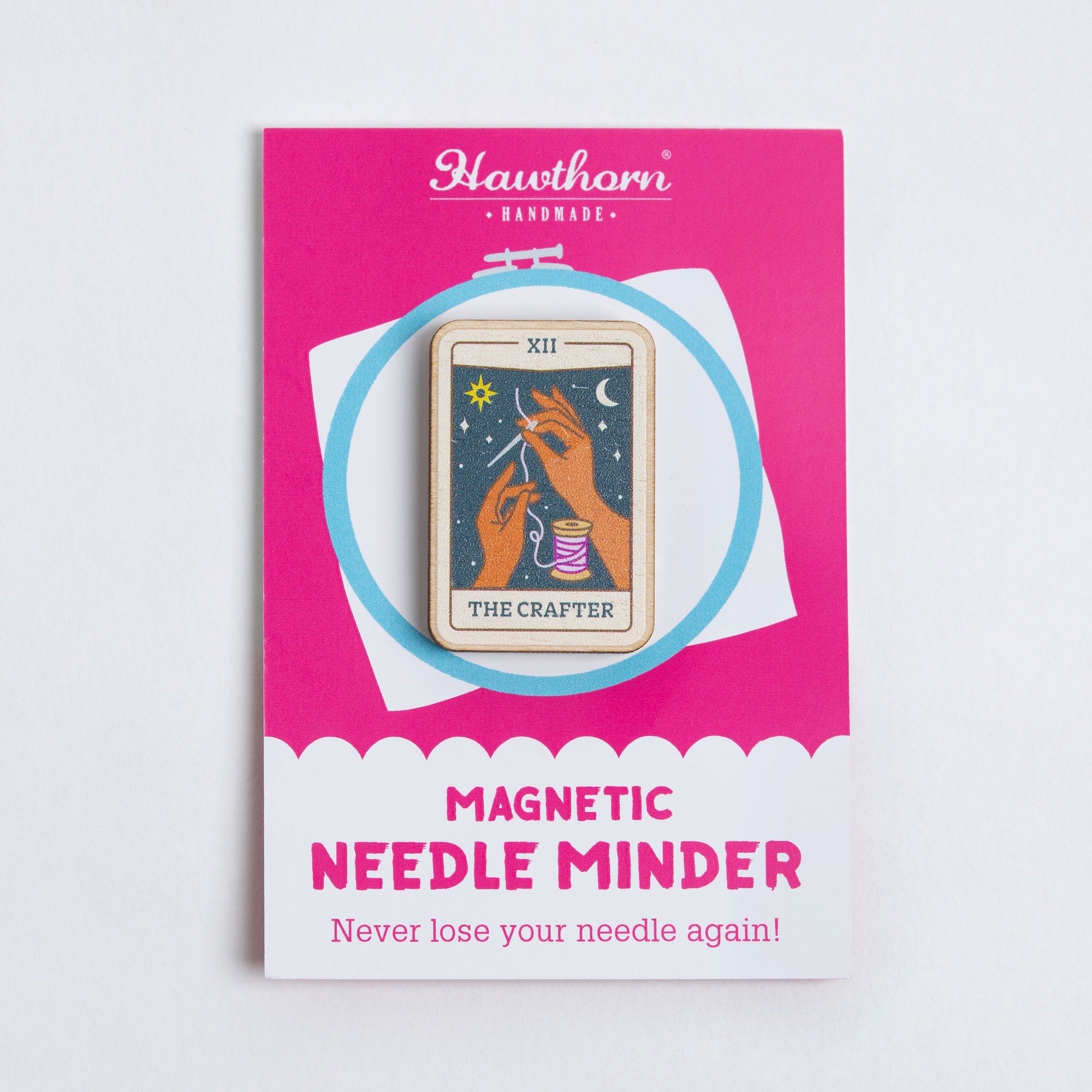 Hawtham Magnetic Needle Minder packaging on a white background