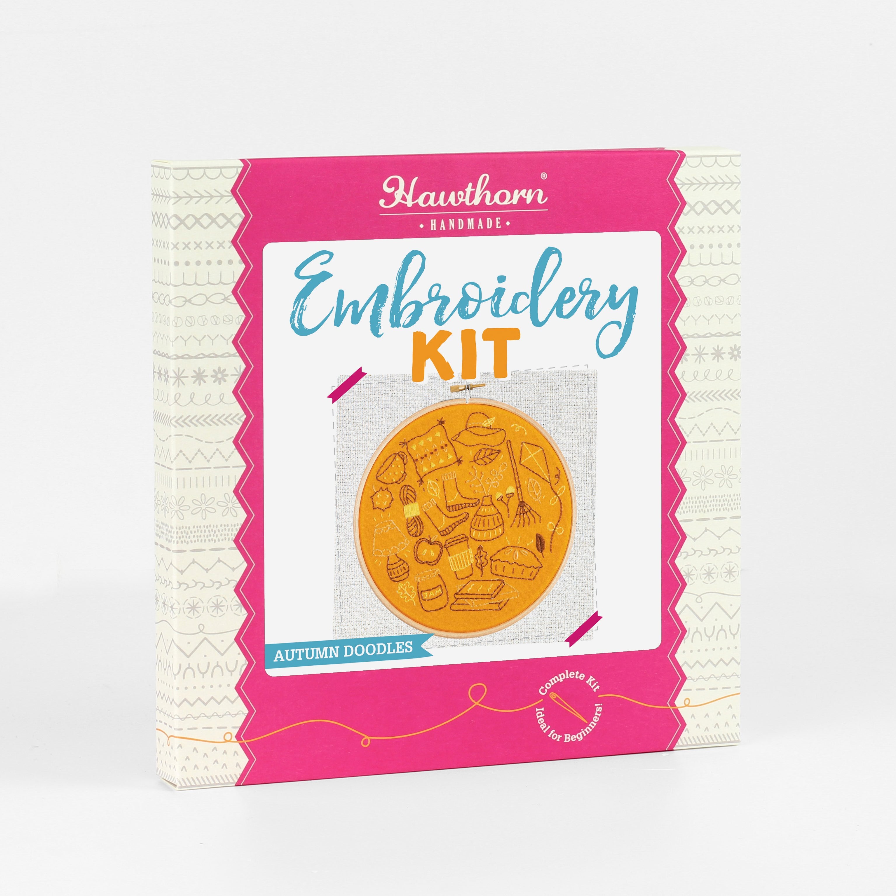 Autumn Doodles Embroidery Kit Box.