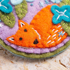 Close up of Fox Brooch Felt Craft Kit.