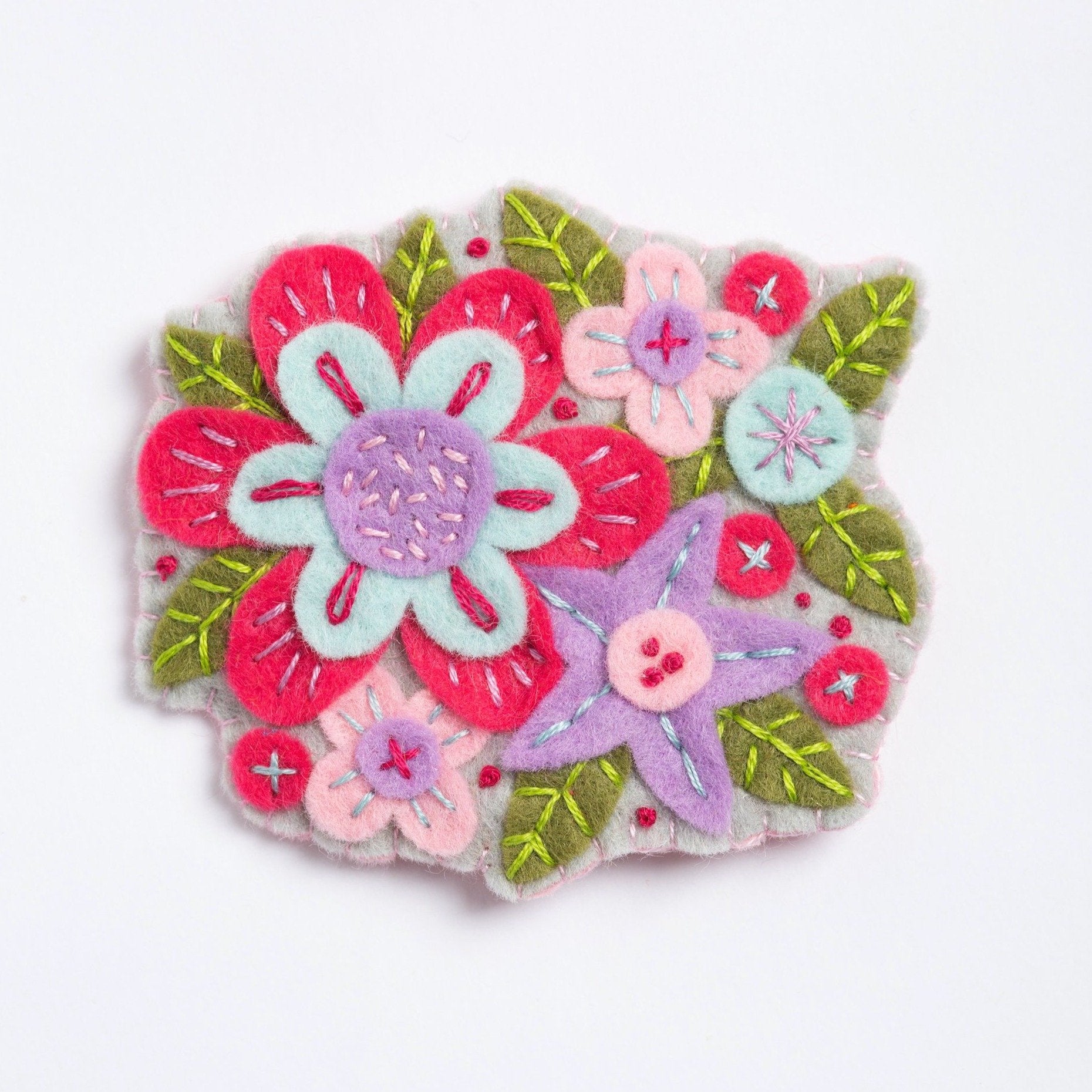 Clipped image of Gertrude flower brooch felt kit.
