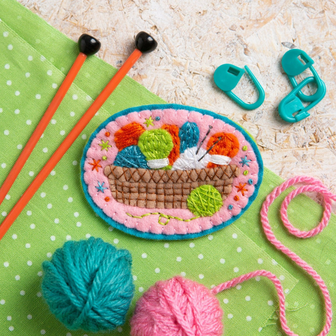 Knitting Basket Felt Craft Brooch Kit – Hawthorn Handmade