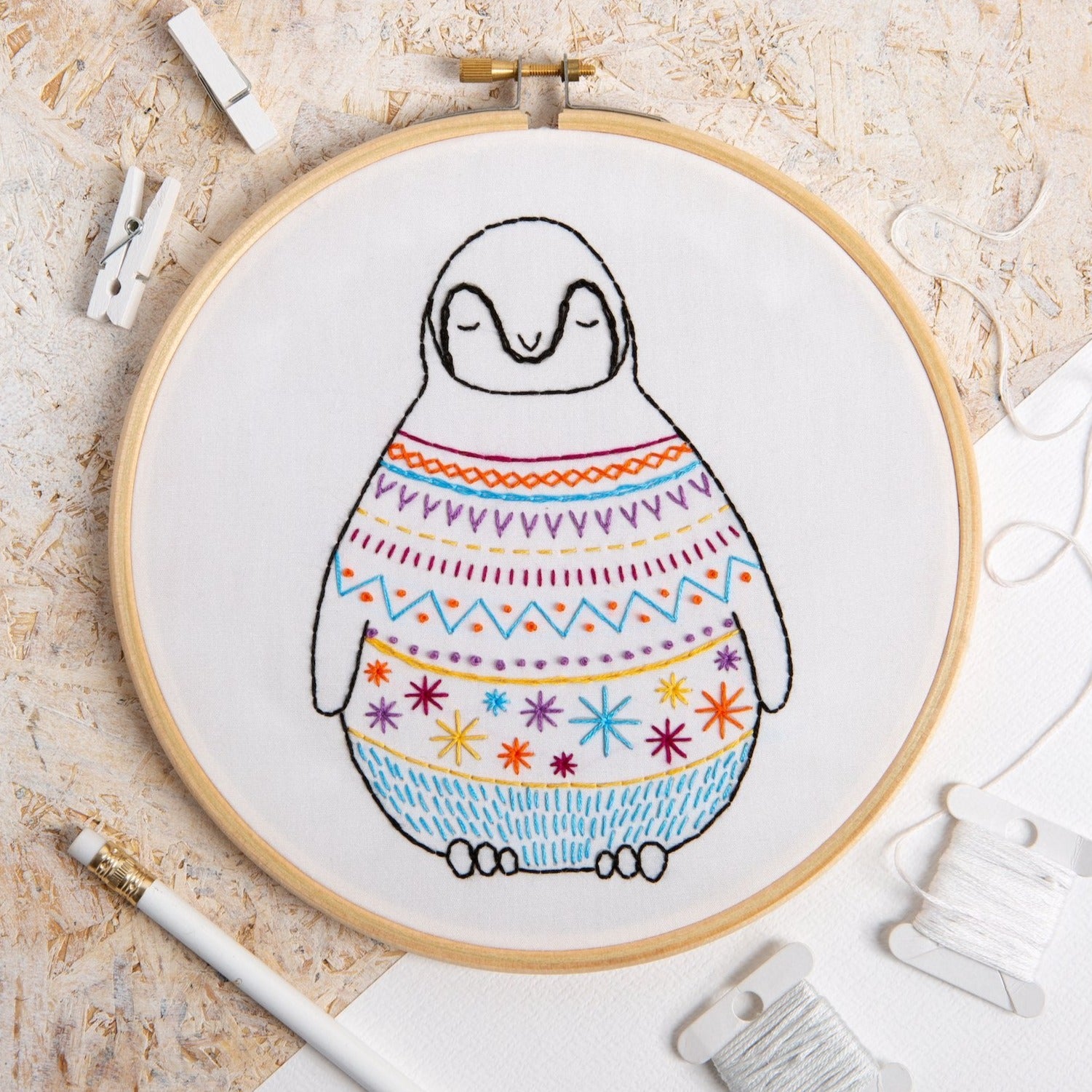 Baby Penguin Embroidery Kit – Hawthorn Handmade