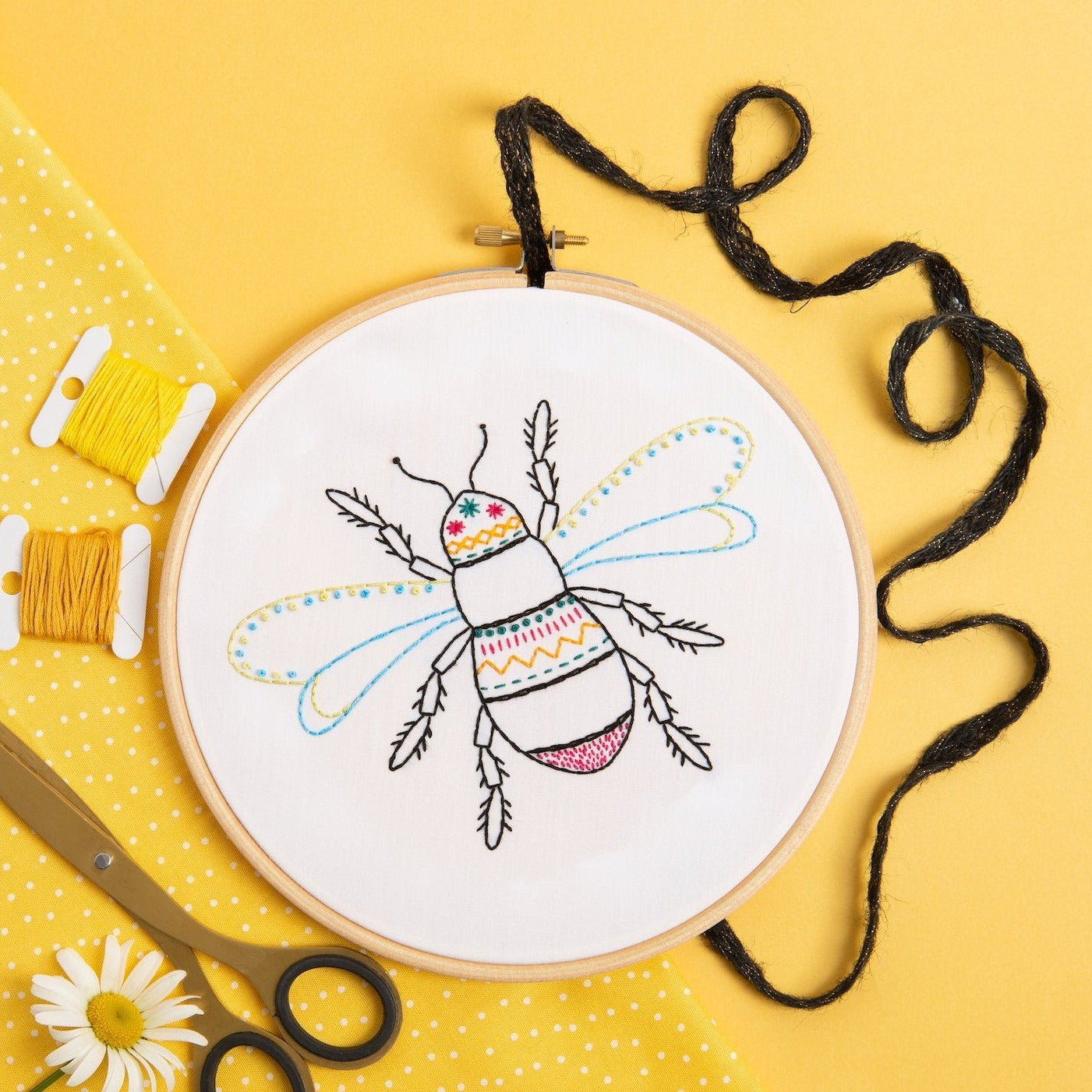 Bumblebee Mini Cross Stitch Kit - Stitched Modern