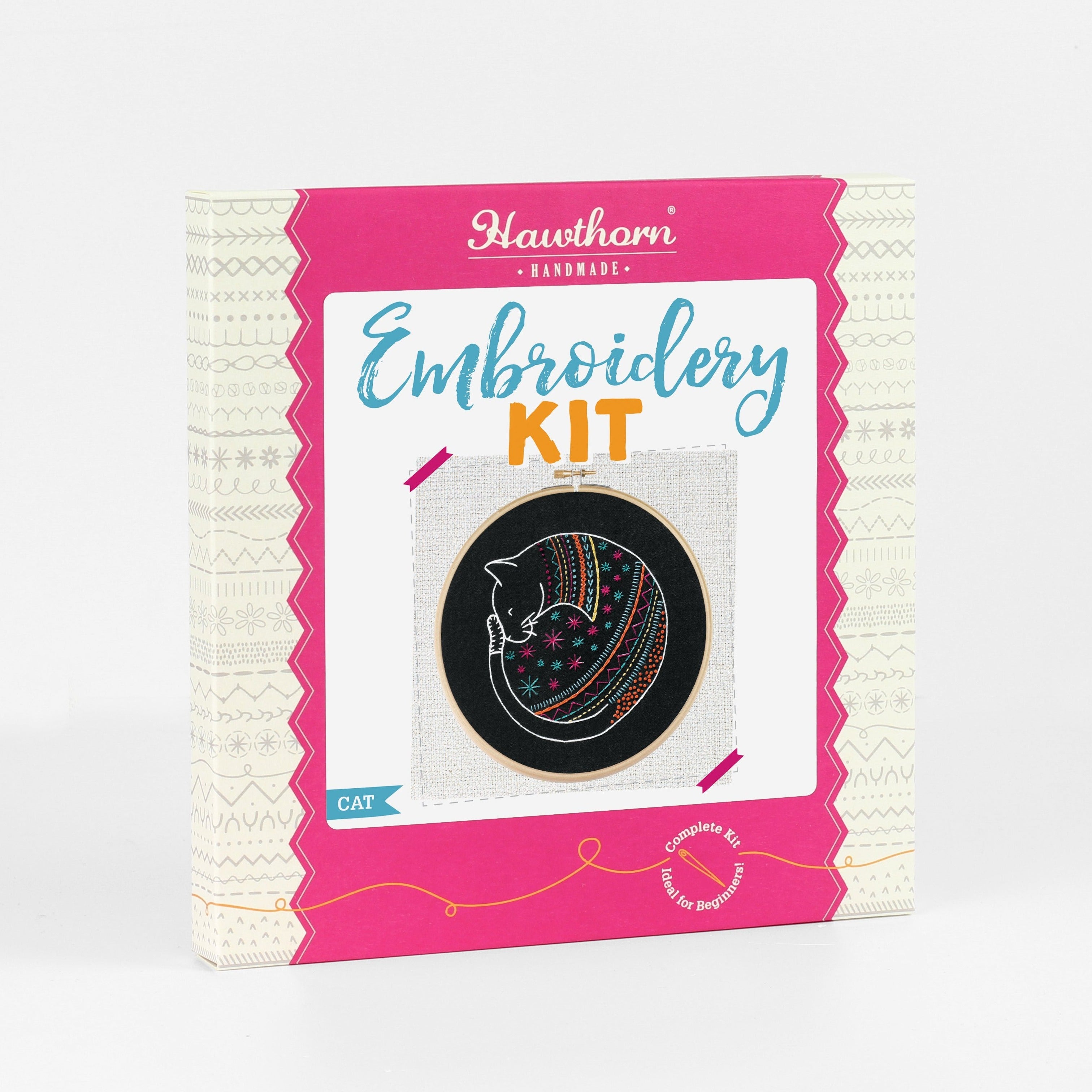 Black Cat Embroidery Kit – Hawthorn Handmade