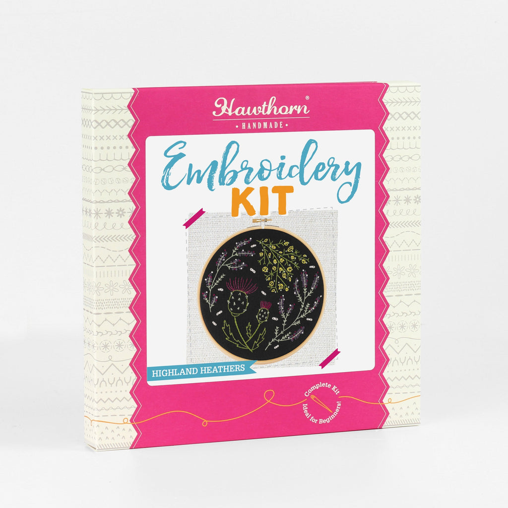 Black Highland Heathers Embroidery Kit