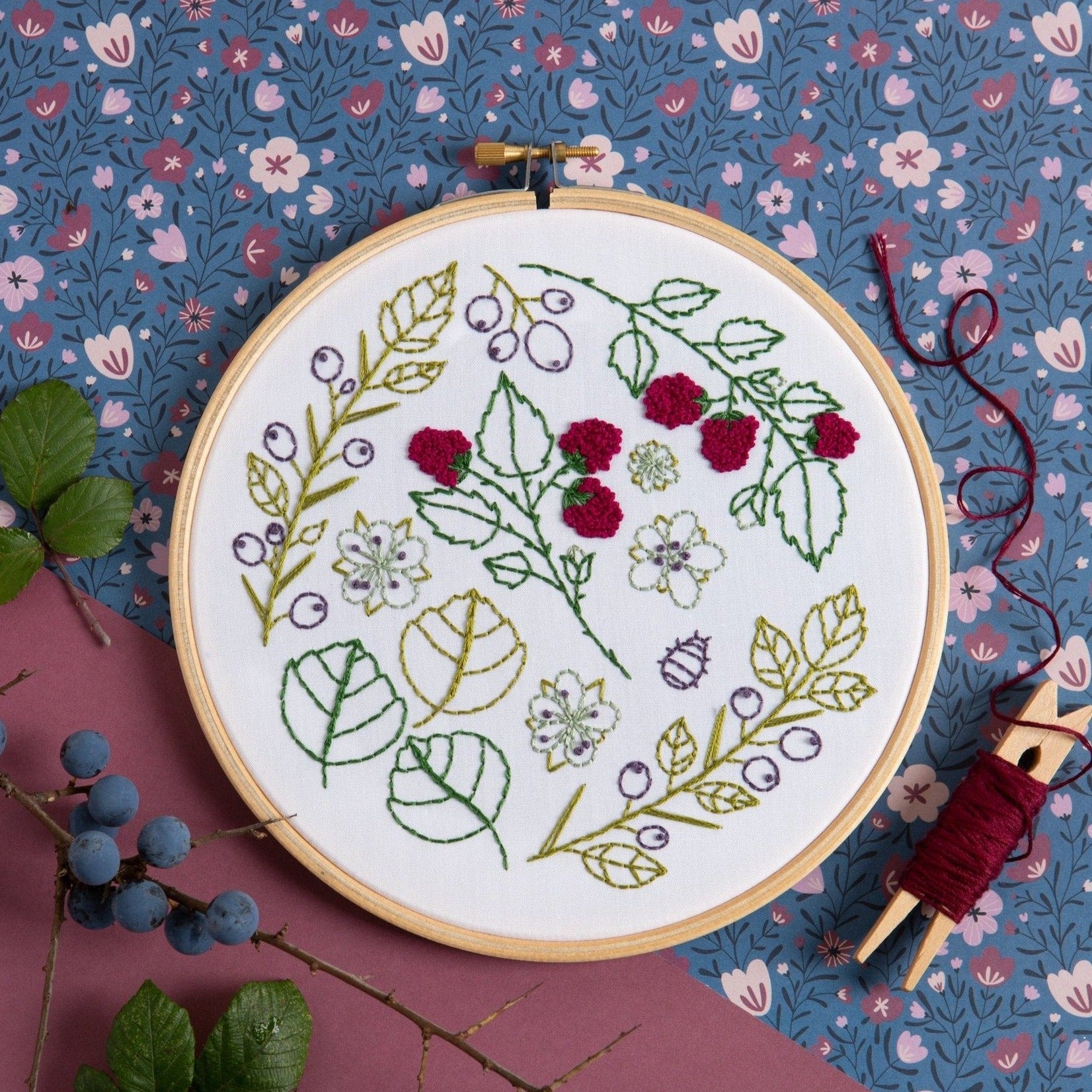 Blackthorn Bramble Embroidery Kit