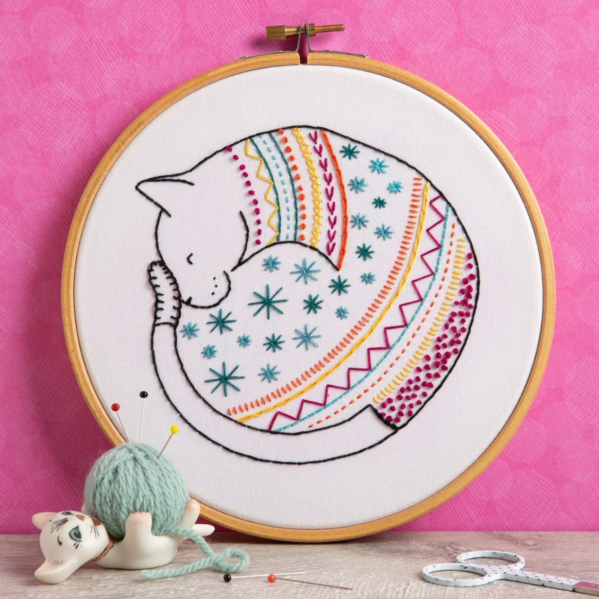 Cat Embroidery Kit