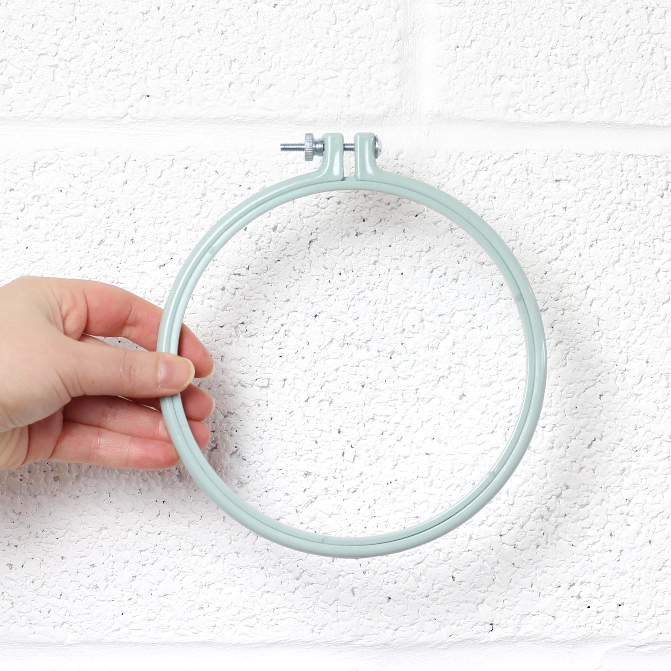 Coloured Plastic Embroidery Hoop 6" - Mint Green