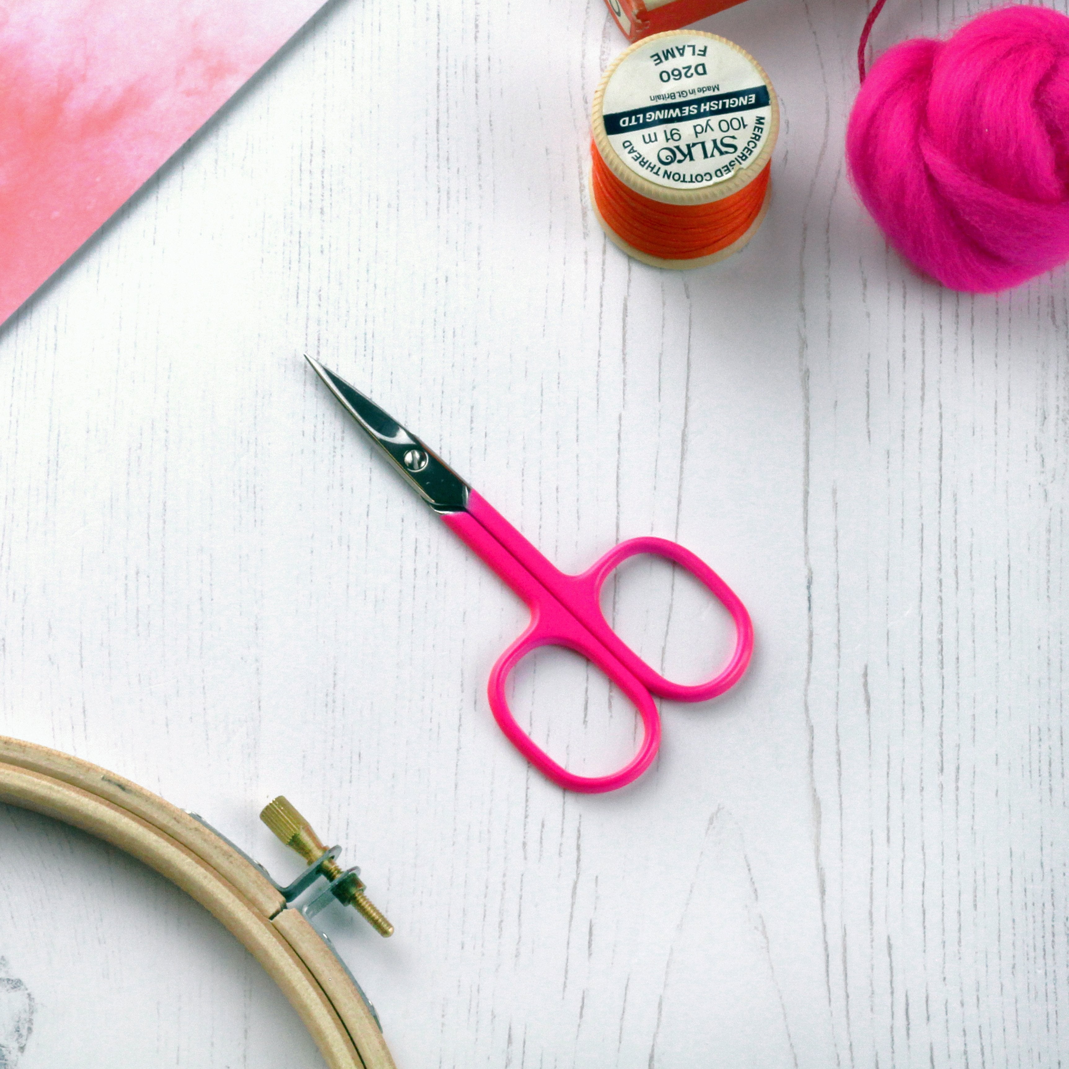 Neon Pink Embroidery Scissors