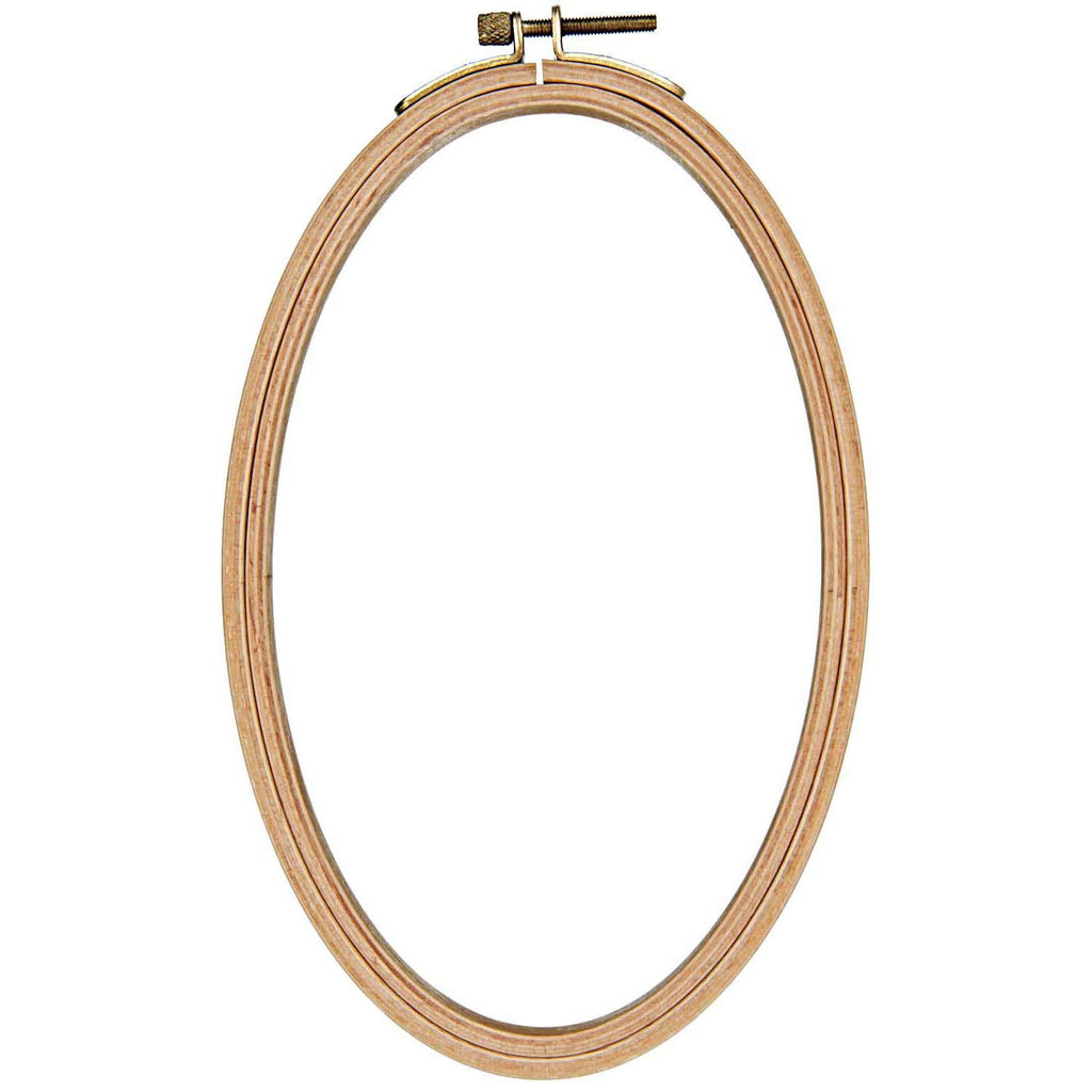 Oval Wooden Embroidery Hoop 4"x 6" Portrait