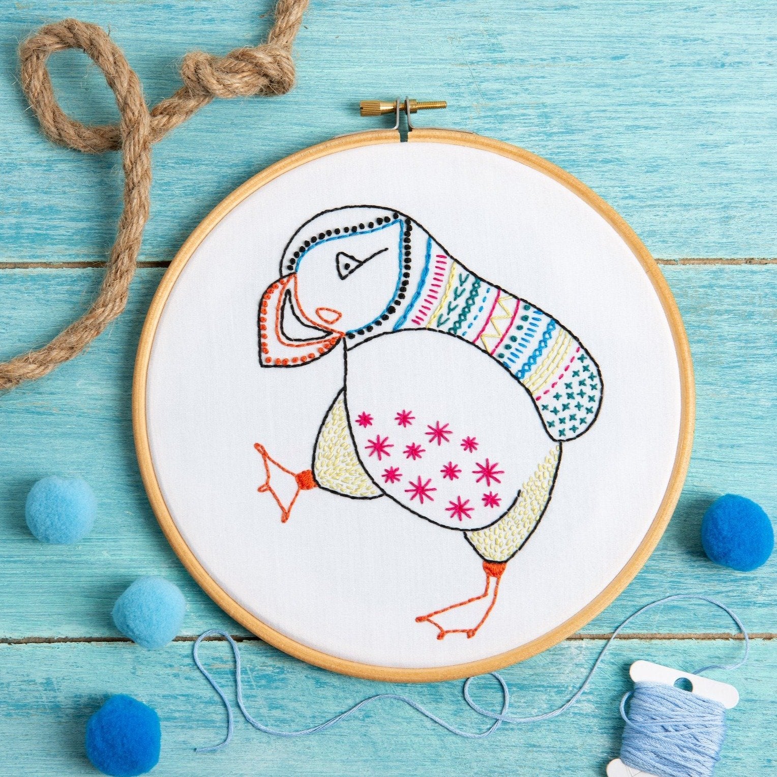 Puffin Cross Stitch Kit - Stitched Modern